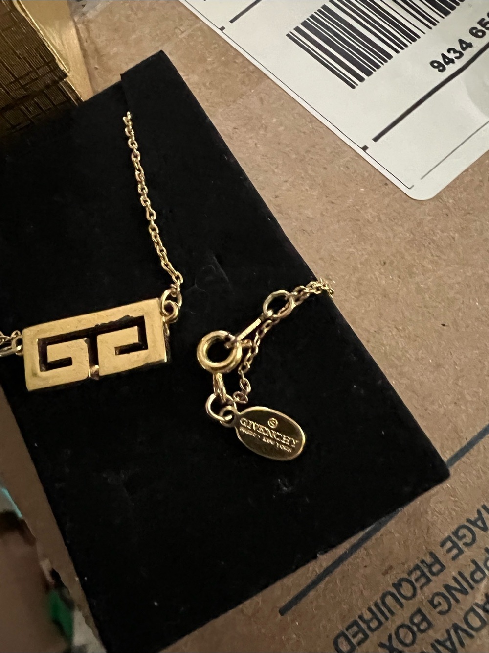 Givenchy Gold-Tone Greek Key Pendant Necklace
